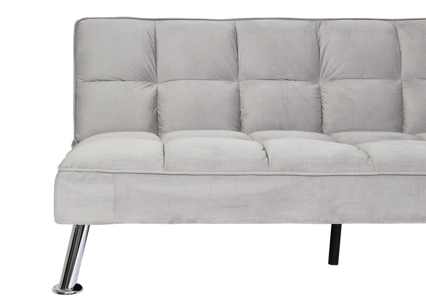 Sofa MCW-K21, Klappsofa Couch Schlafsofa, Nosagfederung Schlaffunktion Liegefläche 181x107cm ~ Samt, grau