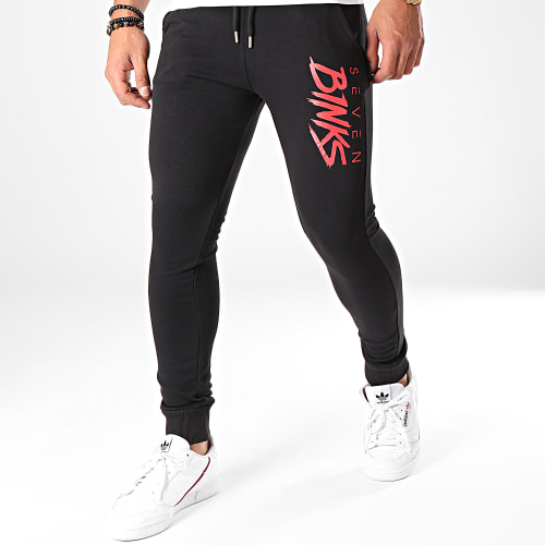 Pantalon Jogging Logo Noir Rouge