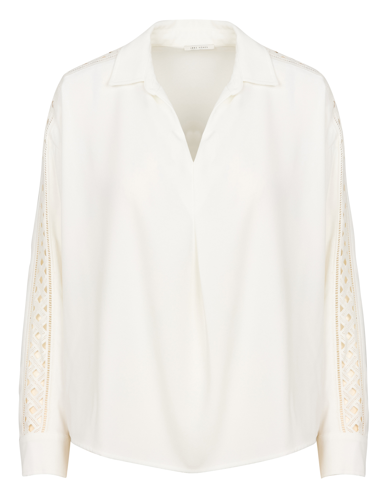 Blouse ample à dentelle| Blanc