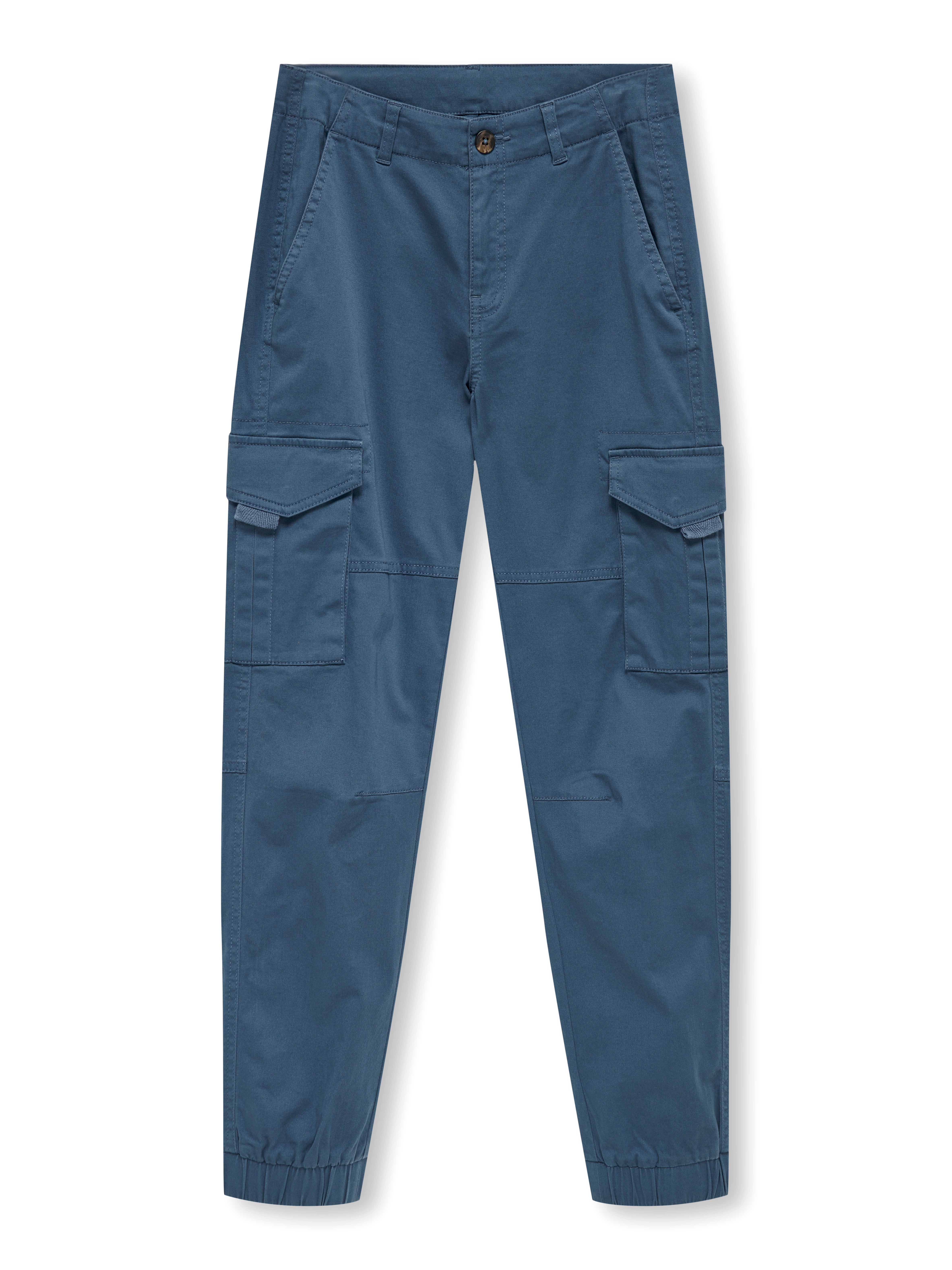 KOBMAXWELL Mittlere Taille Cargo Schnitt Cargo-Hose Vintage Indigo