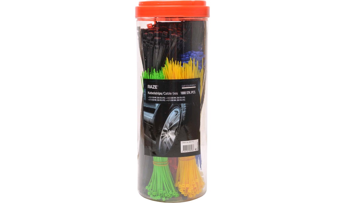 Kabelstrips sortiment 1000 stk.
