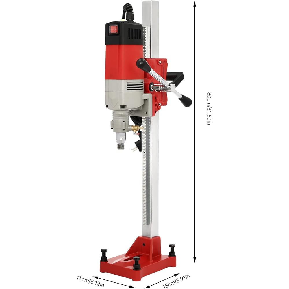 Carotteuse 2300 W - Carotteuse diamantée à sec et humide - Support de carottage 165 mm avec tuyau et étrier de levage : Bricolage