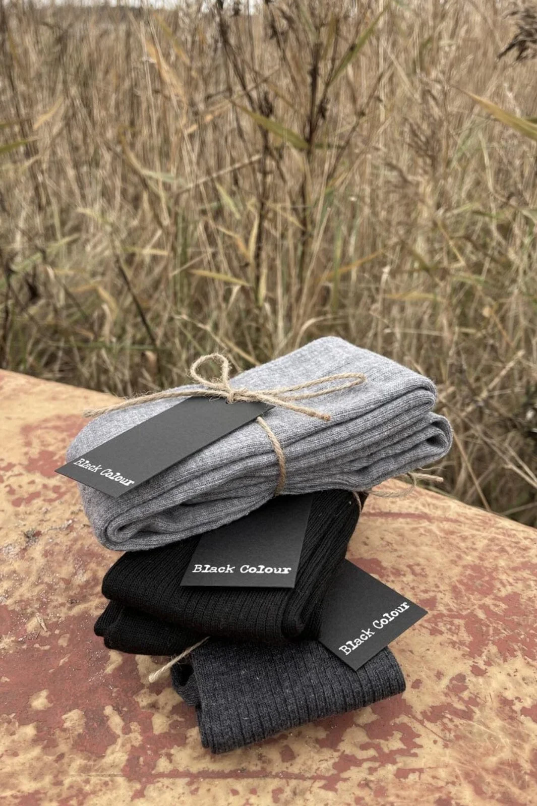 Black Colour Bcmalika Kneehigh Rib Sock black