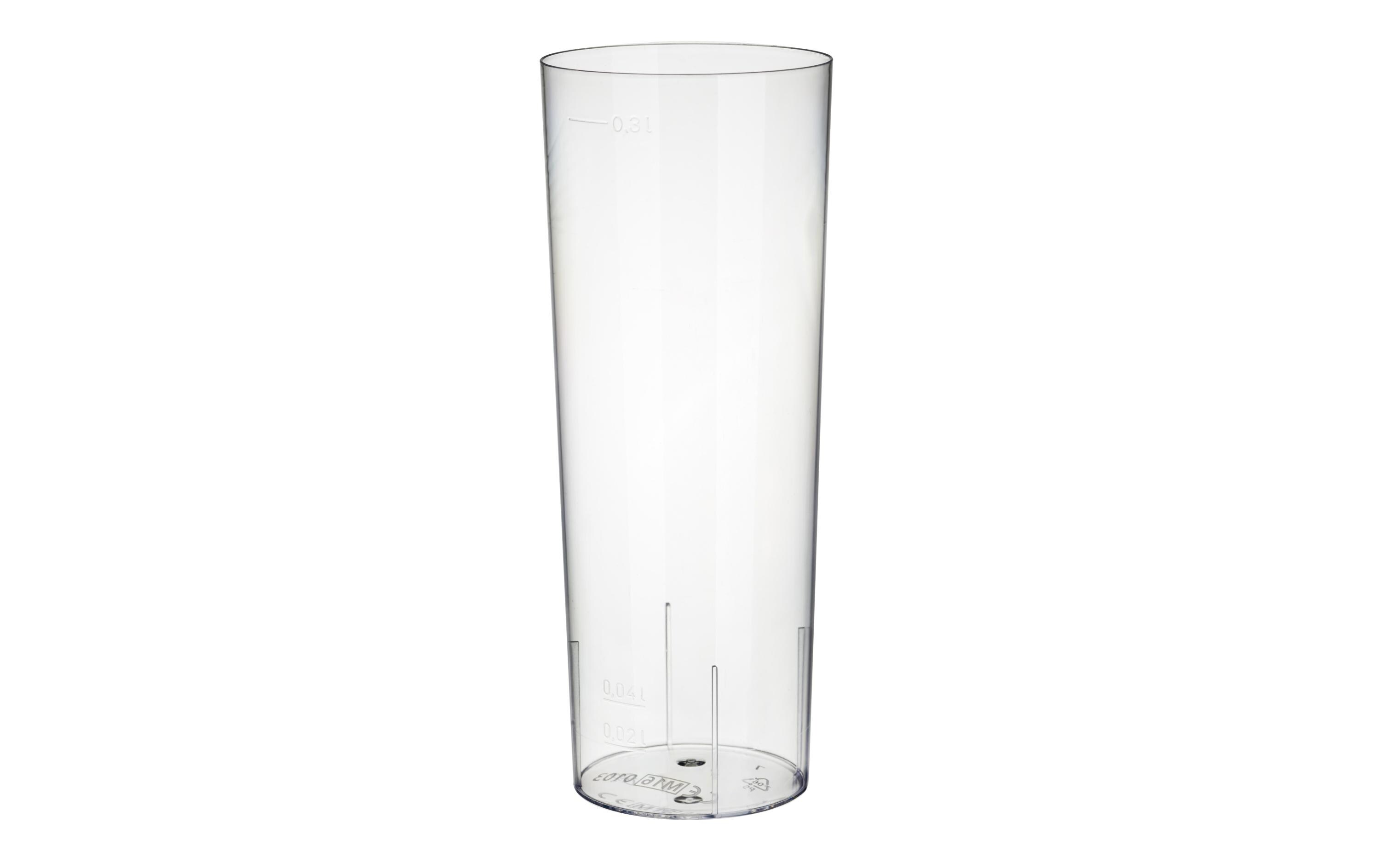 Einwegbecher Longdrink 300 ml 10 Stück, TransparentStabiler Kunststoff-Becher für Longdrinks