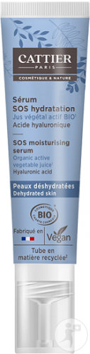Cattier Sérum SOS Hydratation Avec Acide Hyaluronique Peaux Déshydratées Bio Tube 30ml