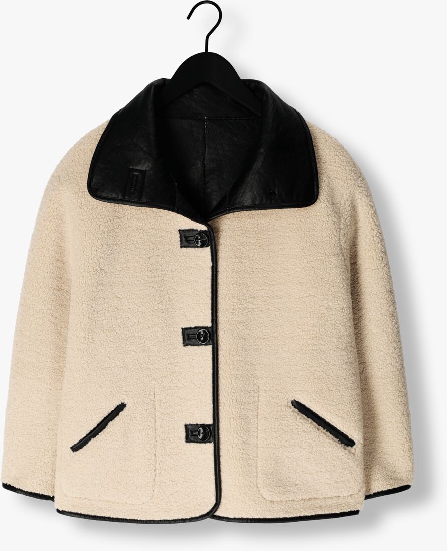 zwarte knit-ted leren jas cozy