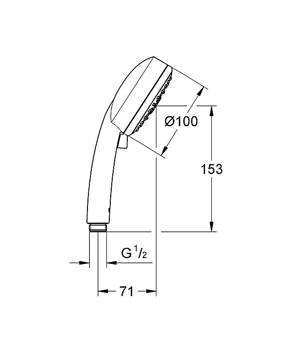 Douchette et flexible chrome rond Grohe Vitalio 100 4 jets