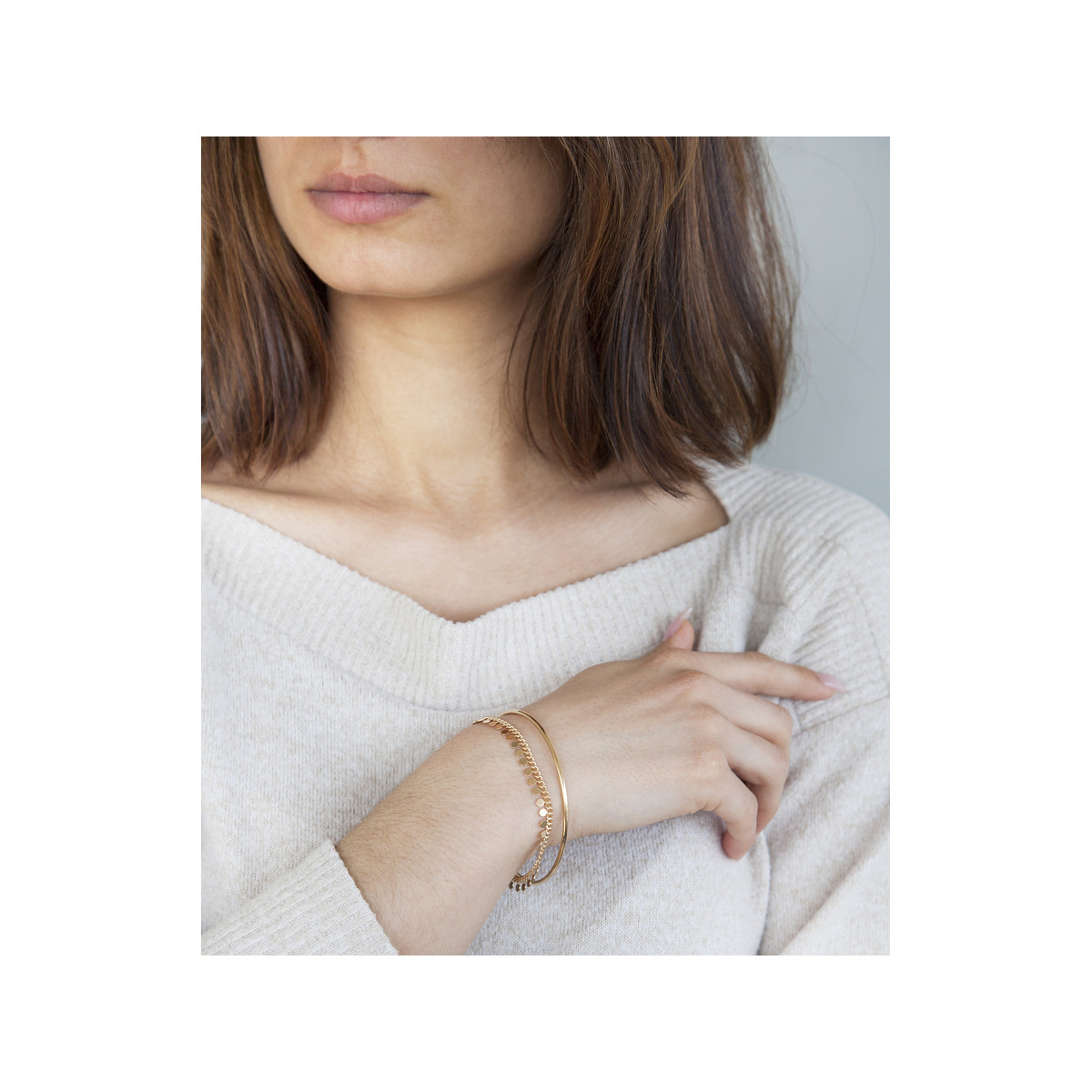 Bracelet jonc plaqué or
