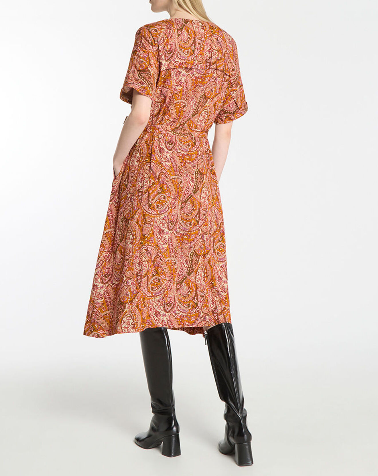 Galeries Lafayette Robe fluide boutonnée Roxane imprimé fantaisie multicolore
