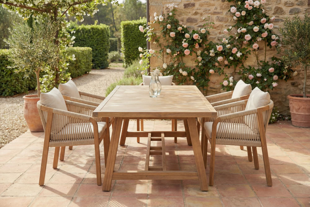 Outdoor Garten-Esstisch BALI 210cm natur Akazienholz wetterfest