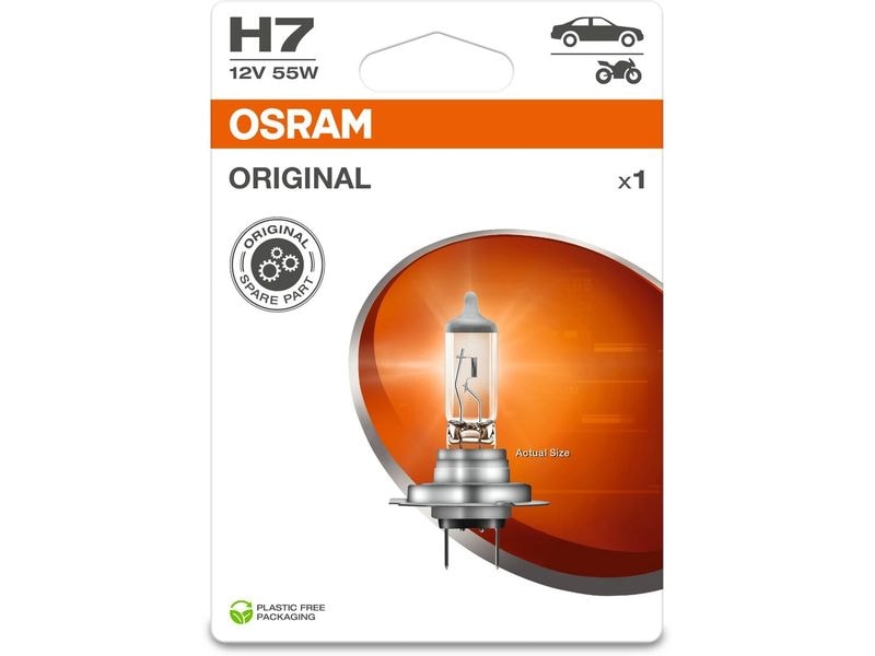 OSRAM H7 Singleblister 12 V PKW 12 V/ 55W Glühlampe mit PX26d Sockel