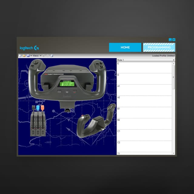 Logitech G Saitek Pro yoke + gashåndtag