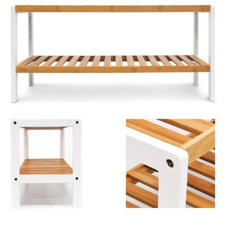 Bamboe schoenenrek 2 laags
