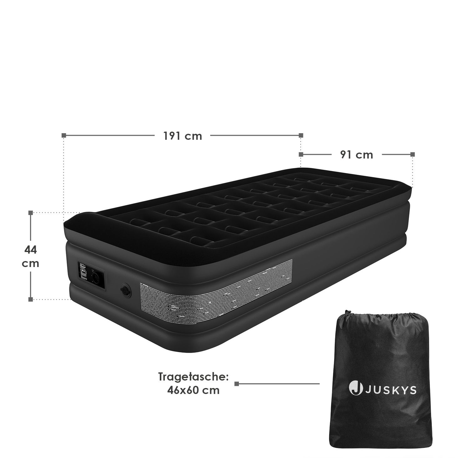 Juskys Sapri M zelfopblaasbaar luchtbed - Black