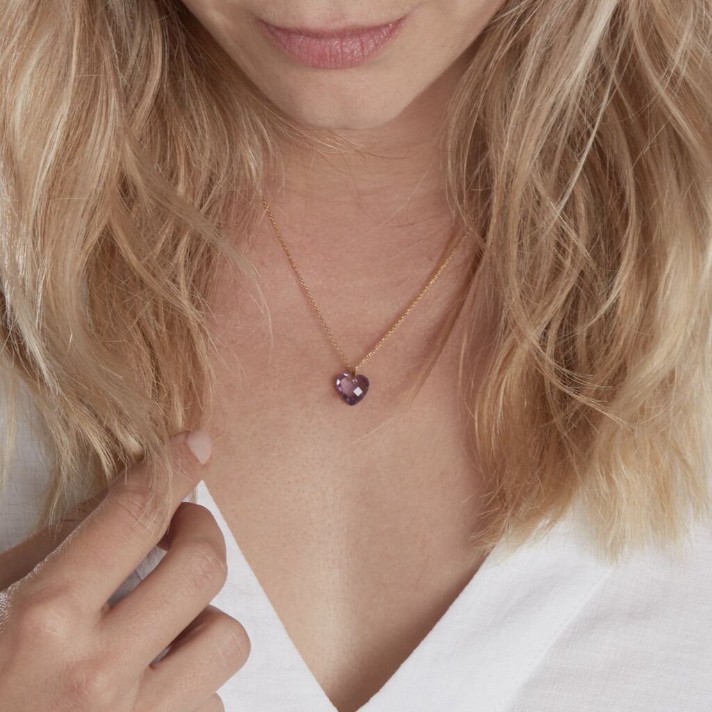 Collier Ludmille Or Jaune Amethyste