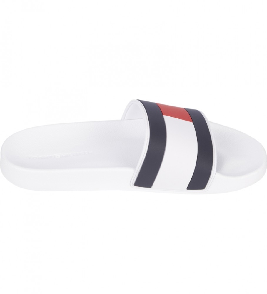 Chinelo de borracha Tommy Hilfiger com bandeira branca