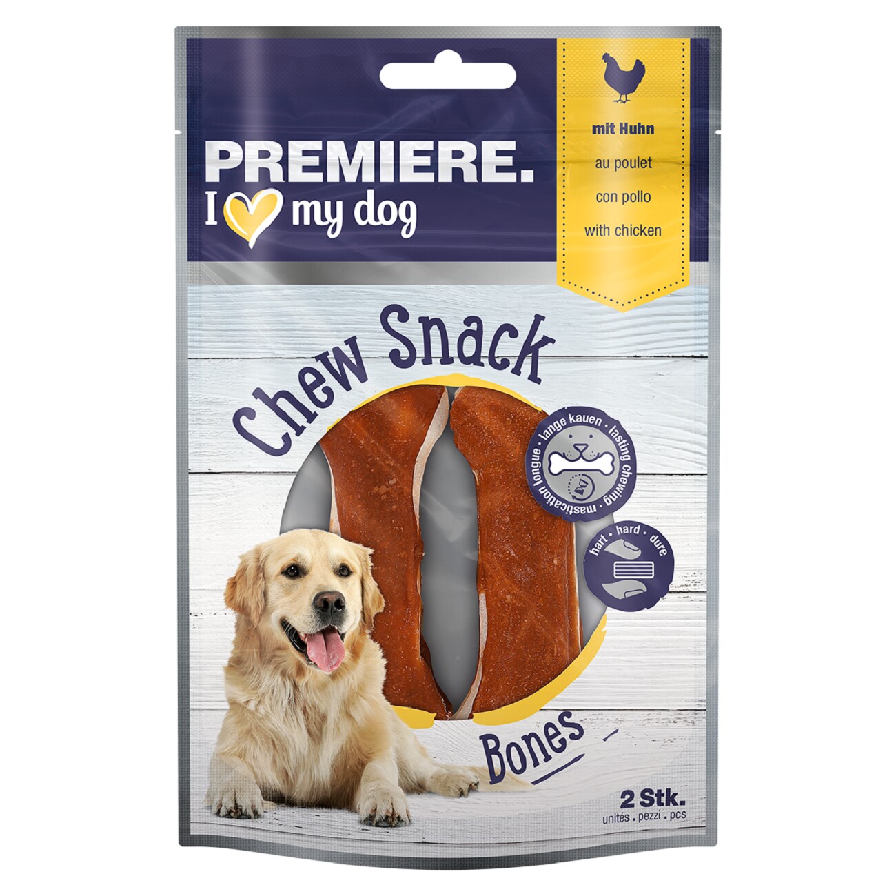 PREMIERE Kauknochen mit Huhn 2 Stück, 120 g