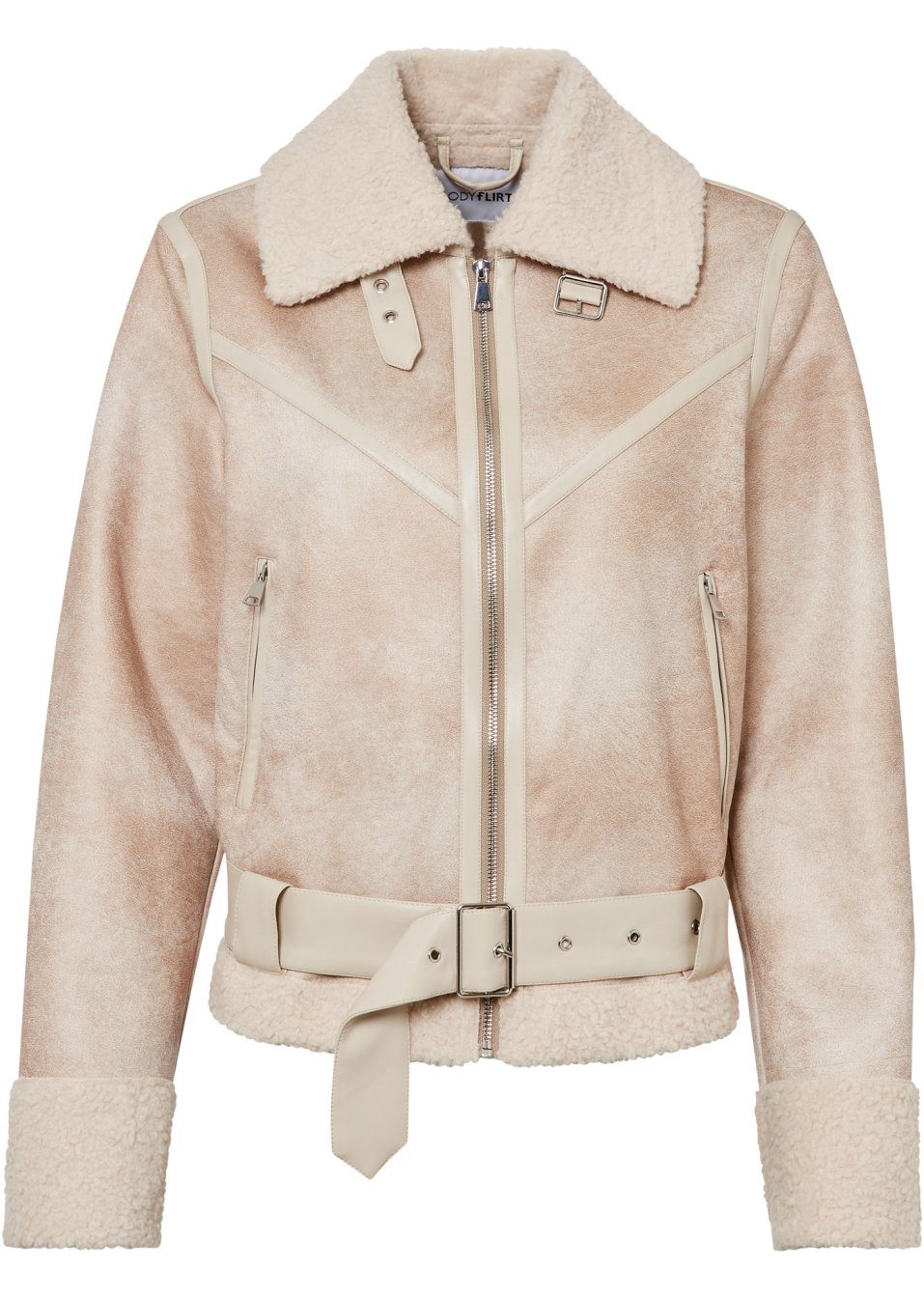 Veste biker avec empiècement synthétique