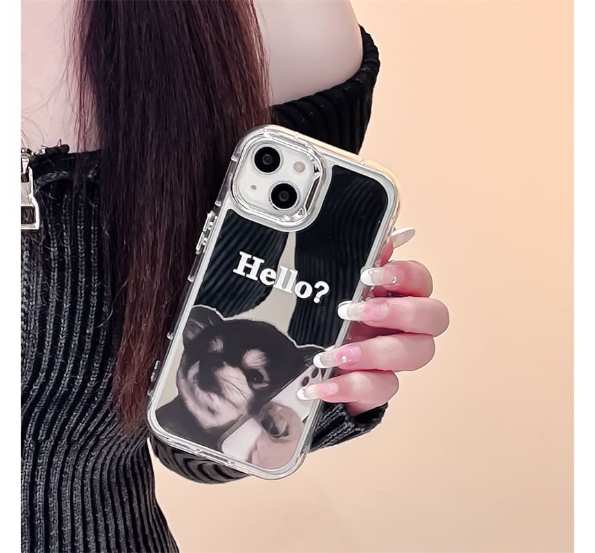 Fonekase - Hond Gespiegeld Telefoonhoesje - iPhone 15 Pro Max / 15 Pro / 15 / 14 Pro Max / 14 Pro / 14 / 13 Pro Max / 13 Pro / 13 / 12 Pro Max / 12 Pro / 12 / 11