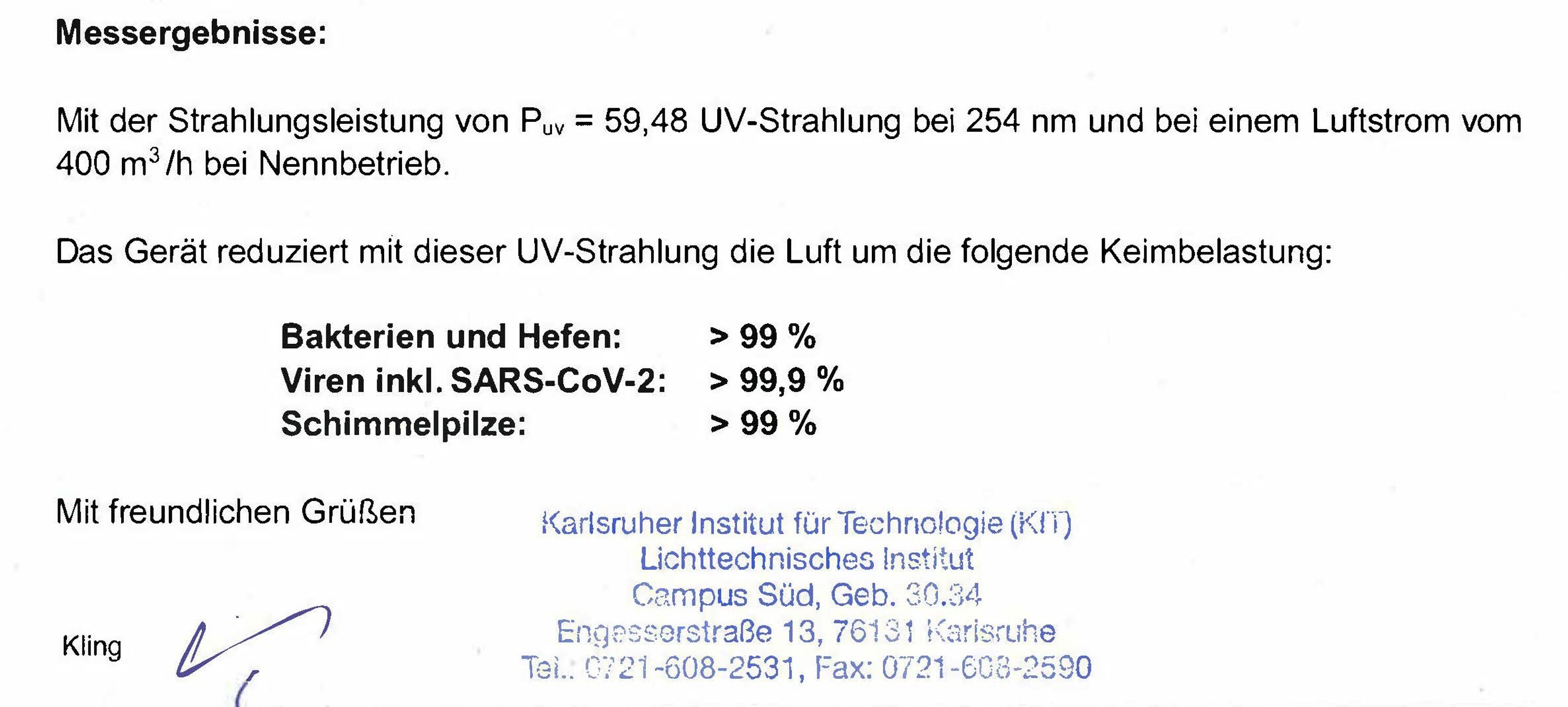 UVC Licht Raumluftfilter Lumair 400 weiß