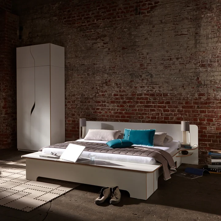 Müller Small Living - Plane Doppelbett, weiss, 180 x 200 cm