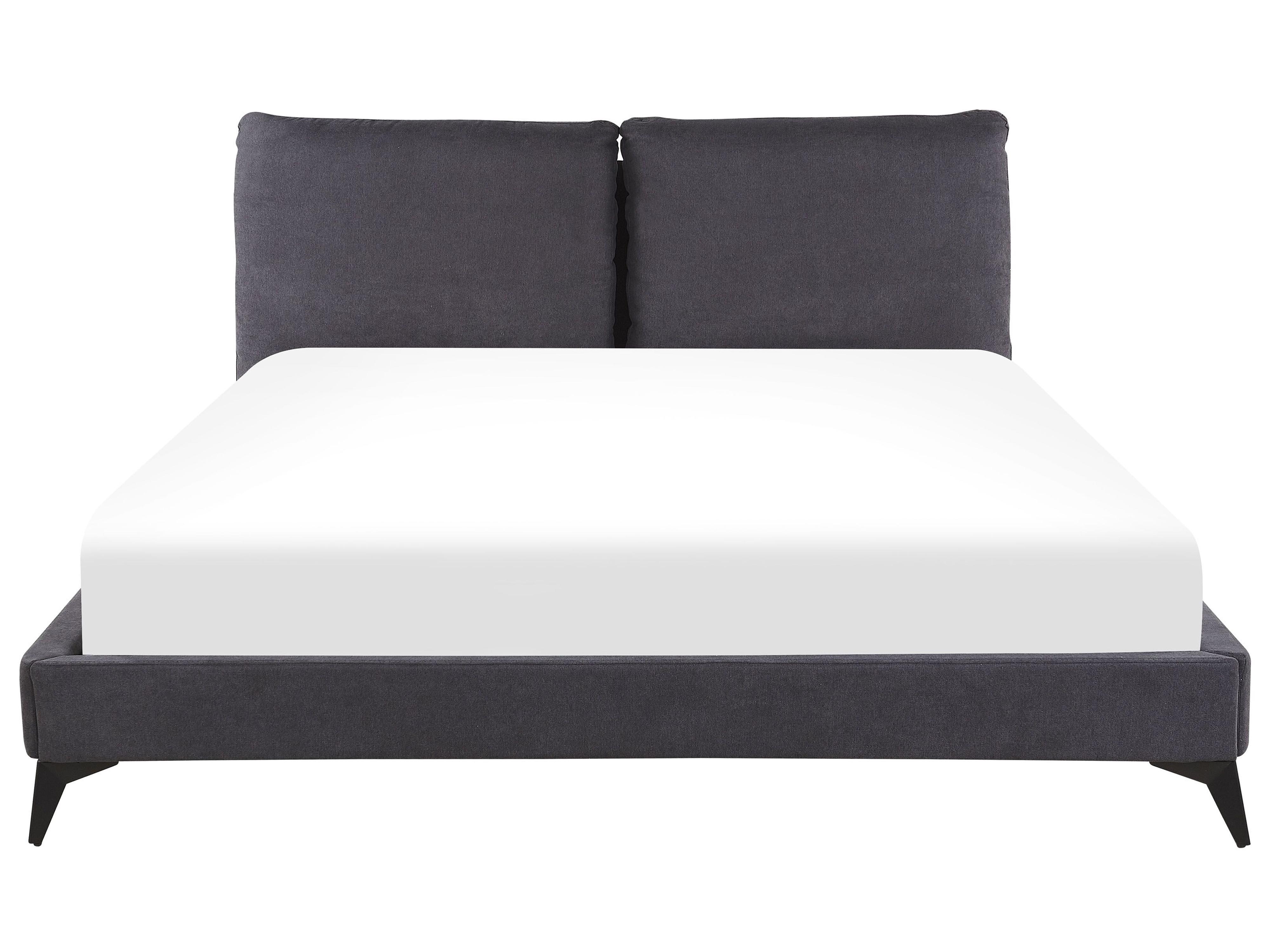 Bed Fluweel MELLE 180 x 200 cm Donkergrijs