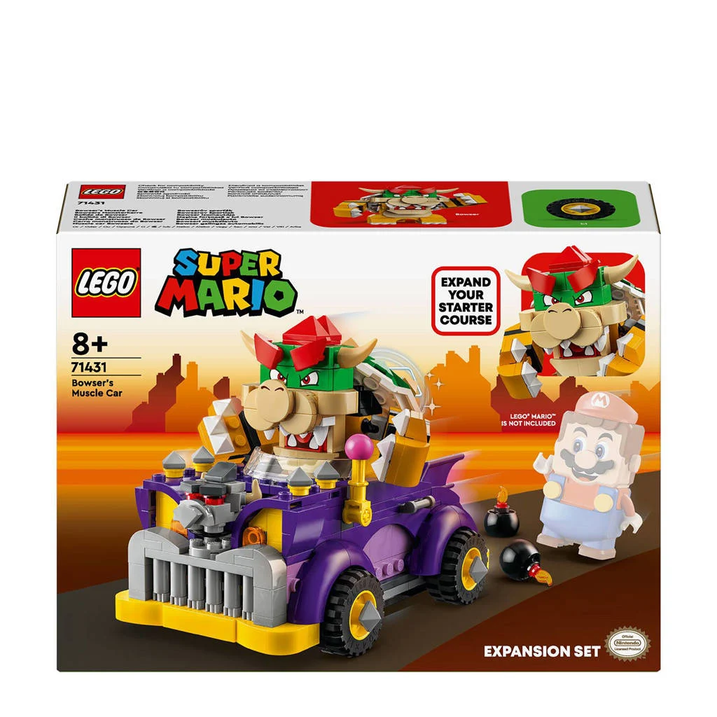 Bowsah!Uitbreidingsset: Bowsers bolide Speelgoed Auto met Poppetje 71431