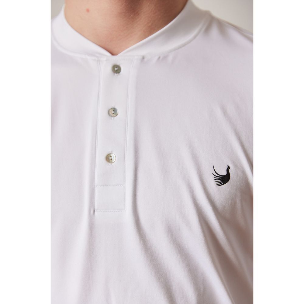 Pique Collarless Herre Hvit