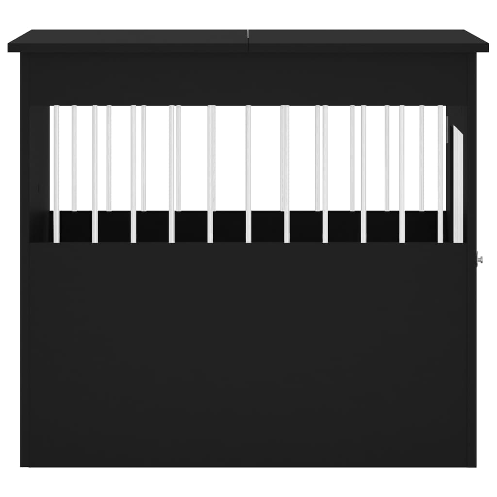 Meuble de cage pour chiens noir 64,5x80x71 cm bois d'ingénierie