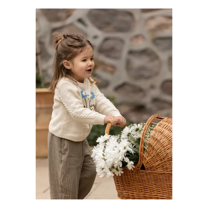 Fliink Pull Broderie Fleurs | Ecru