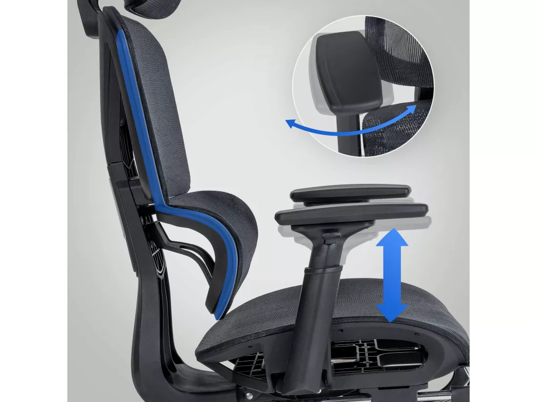 Chaise de bureau - Tissu & Plastique - Noir - Grover