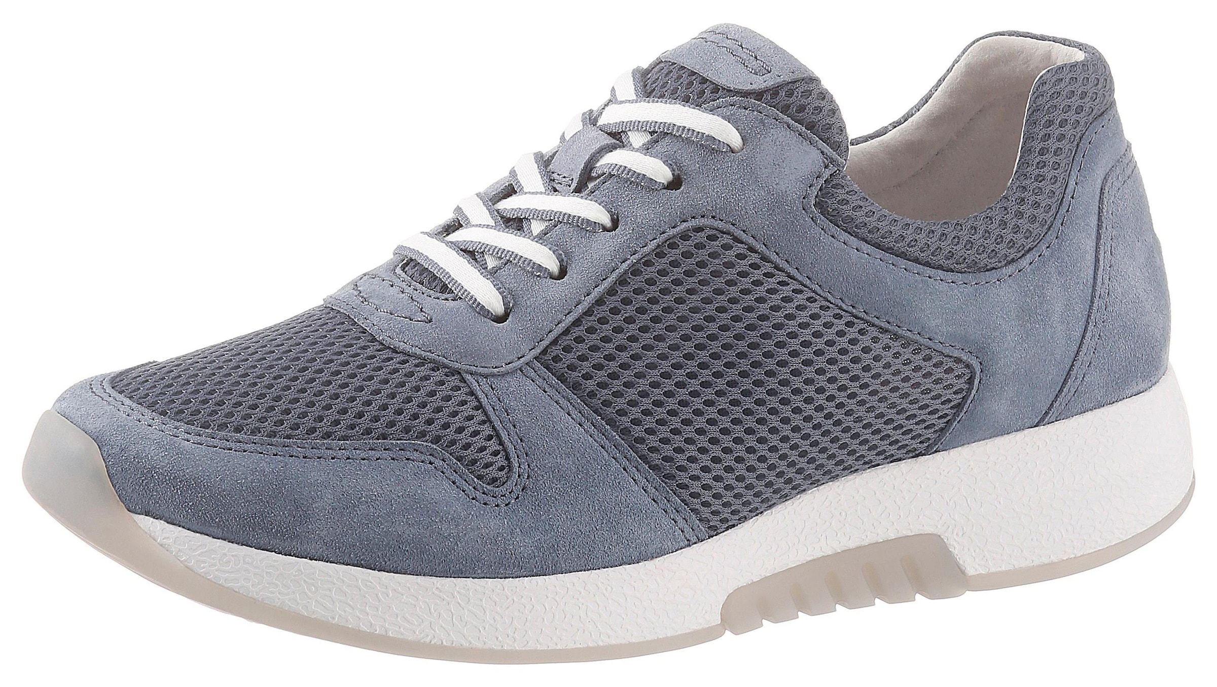 Gabor Rollingsoft Keilsneaker  , Freizeitschuh, Halbschuh, Schnürschuh im sommerlichem Materialmix