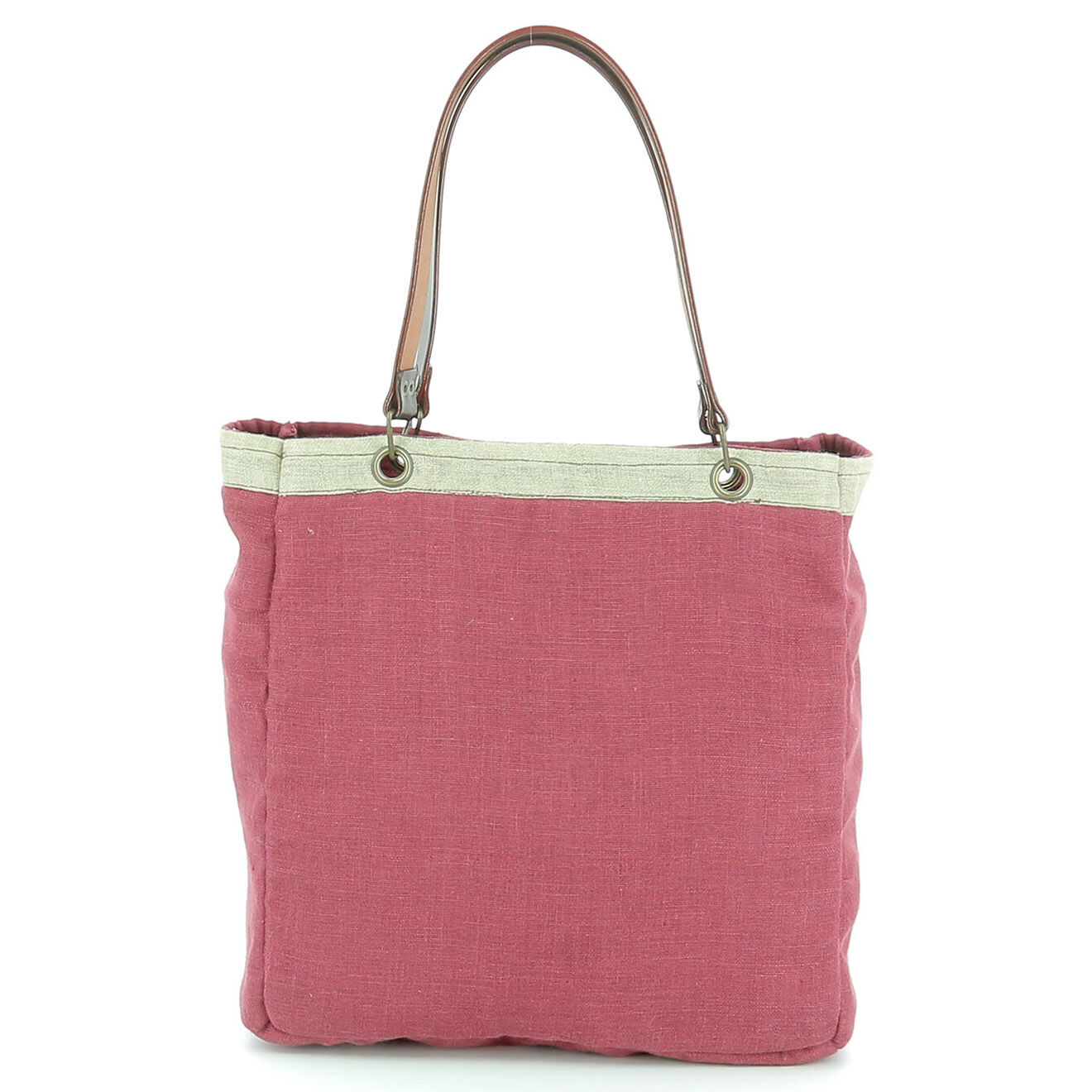 En Fil d'Indienne Sac Cabas Double carmin - 30x34x10 cm