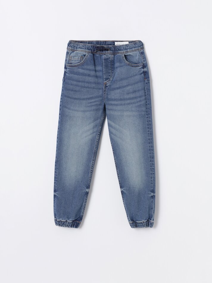 Calça jeans jogger confortável - Índigo