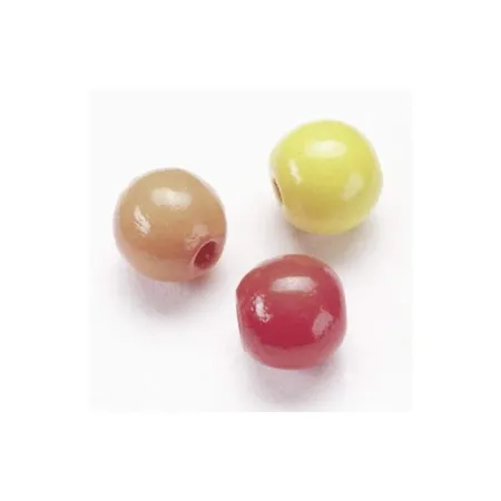 Knorr Prandell Holzperlenmix, 10mm, gelb/rot, 50 Stück