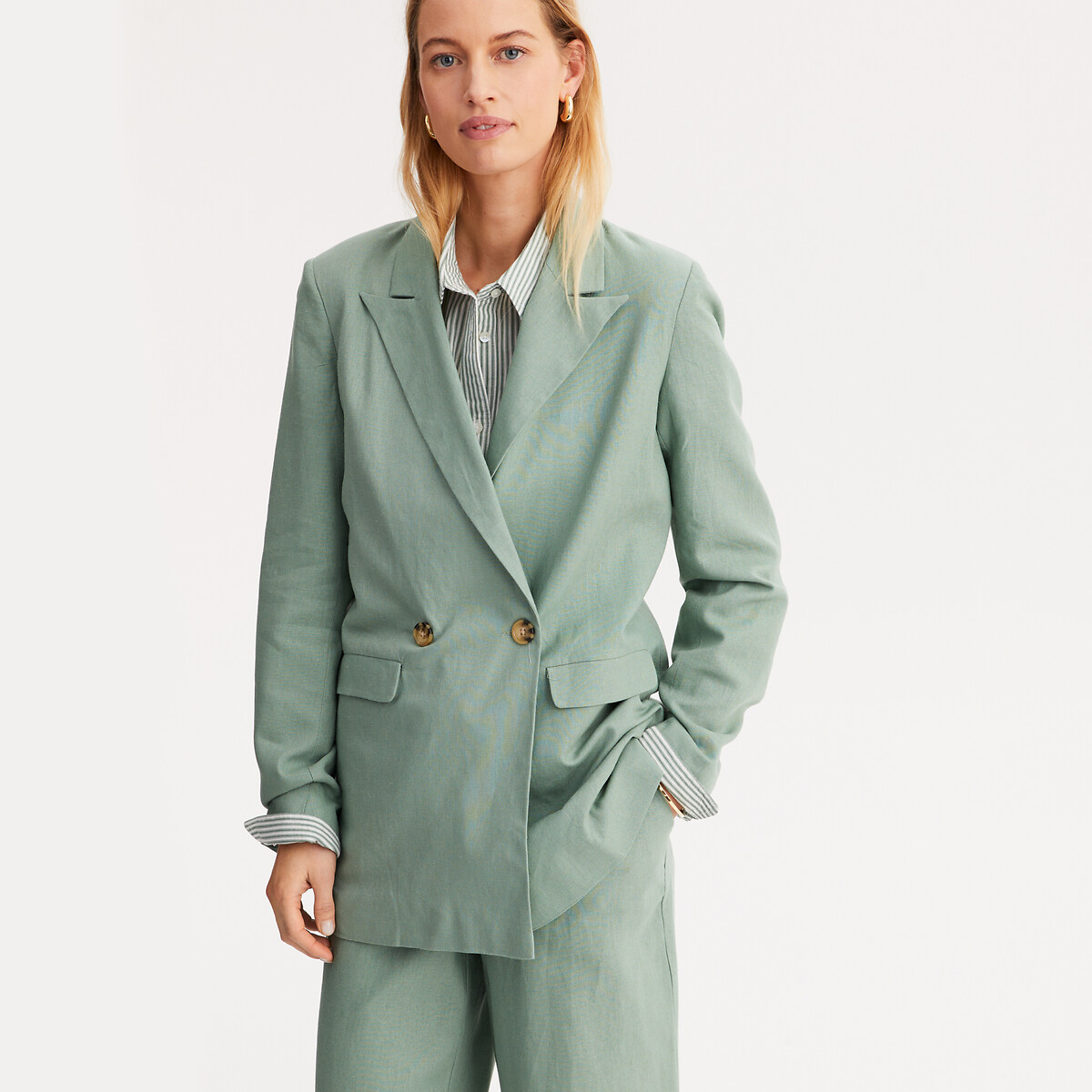 ANNE WEYBURN<br>Camisa de força, linho misto