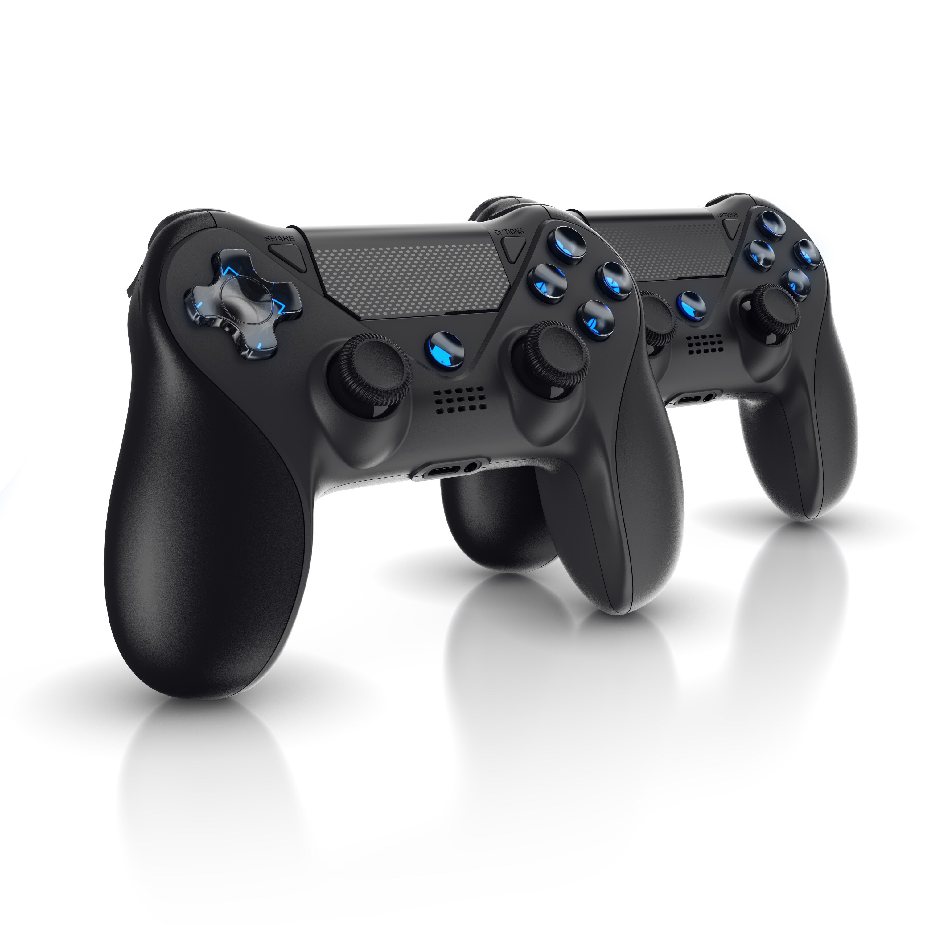 CSL 2x Wireless Gamepad Controller für PS4 & Switch Bluetooth & Kabelverbindung/ Touchpad / Akku