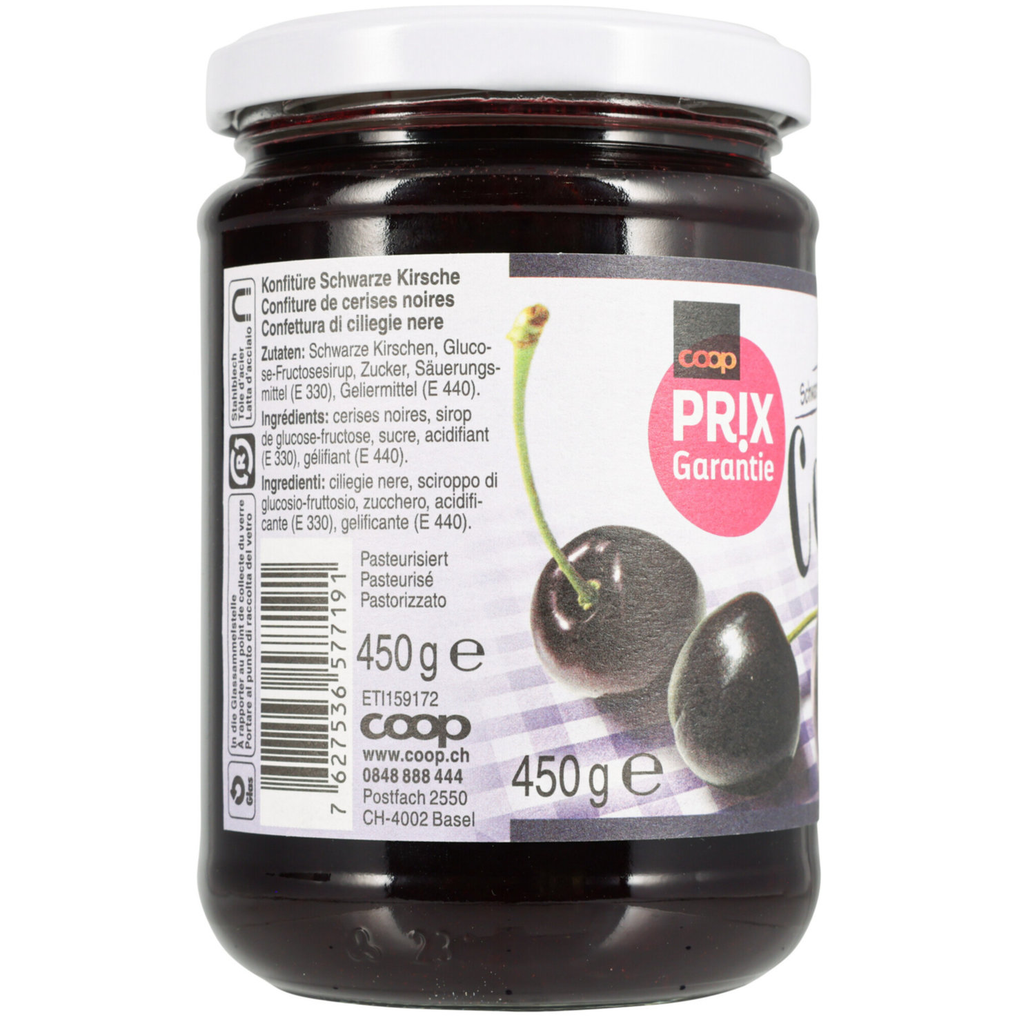 Prix Garantie Schwarze Kirschen Konfitüre