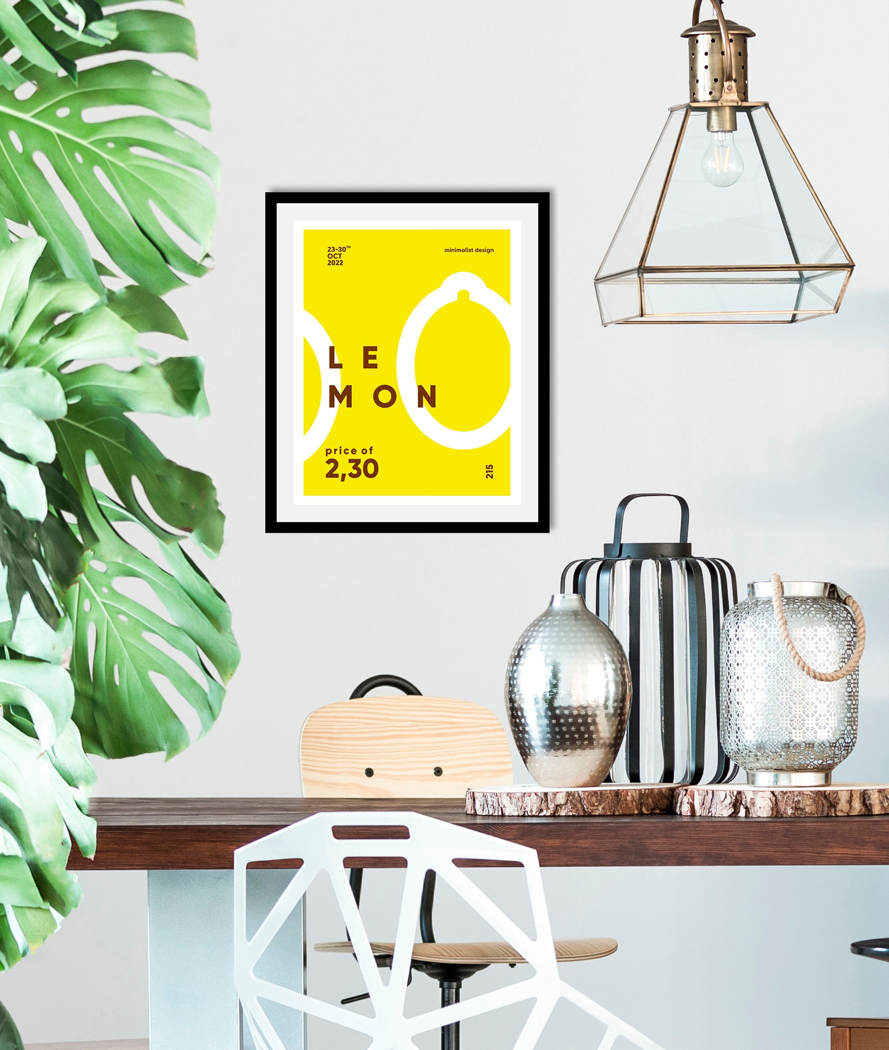queence Bild »Lemon« Abstrakt | Figuren | Obst | Obst Bilder | Schriftzug 1 Stk. tlg. gerahmt