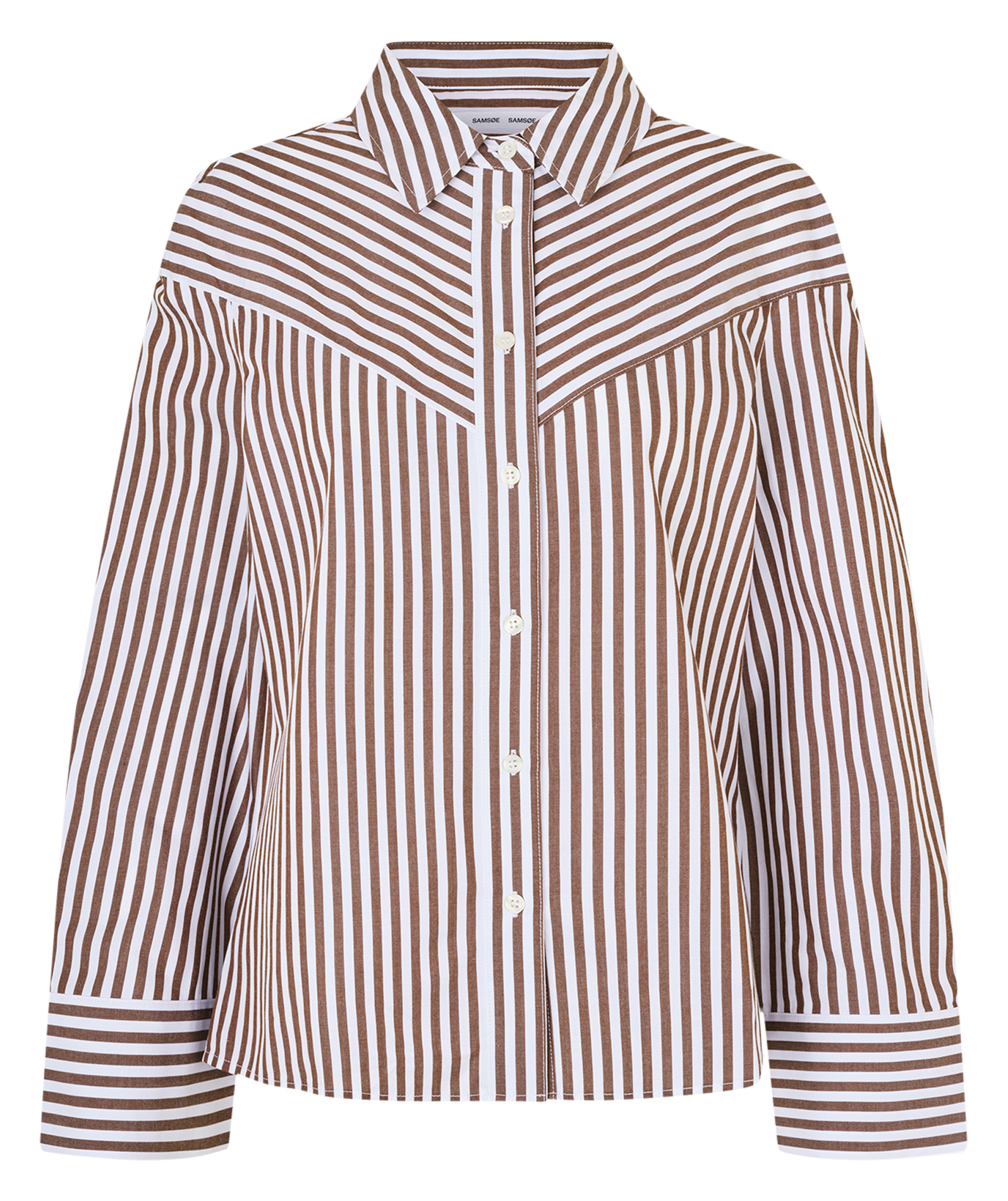 SAMOS - Chemise oversize rayée | Marron