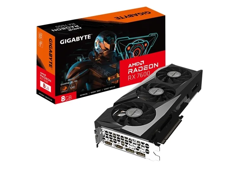 Gigabyte Radeon RX 7600 Gaming OC - Grafikkort - Radeon RX 7600 - 8 GB GDDR6 - PCIe 4.0 - 2 x DisplayPort, 2 x HDMI