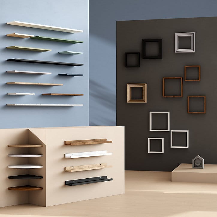 Lot de 3 étagères murales cubes modulables Form Rigga effet chêne
