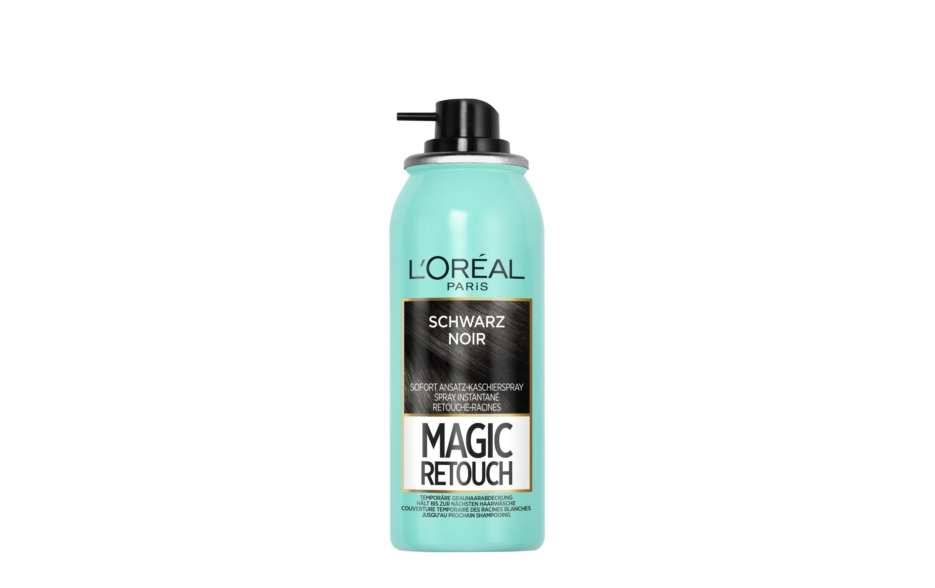 Haaransatz-Spray Magic Retouch SchwarzKaschiert den grauen Haaransatz in nur 3 Sekunden