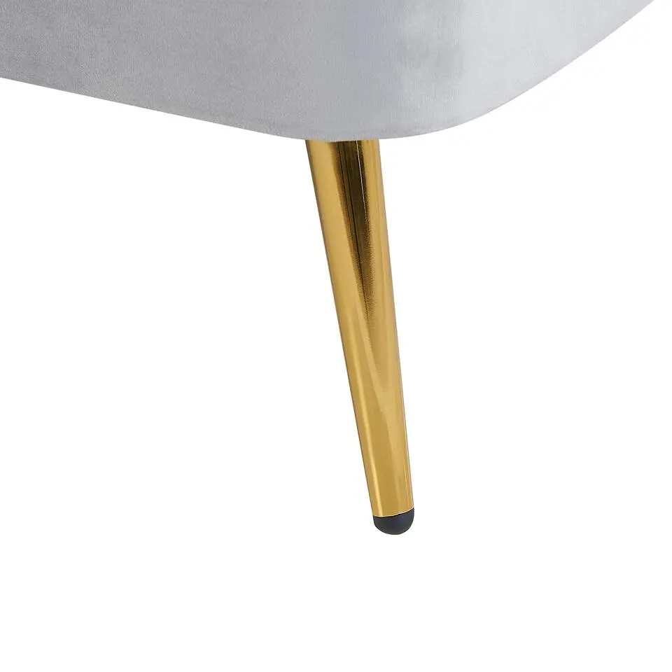 ALLIER - Chaise longue - Grijs - Rechterzijde - Fluweel