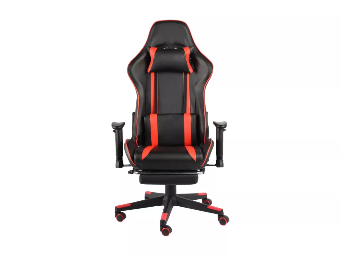 Chaise de jeu pivotante avec repose-pied Rouge PVC