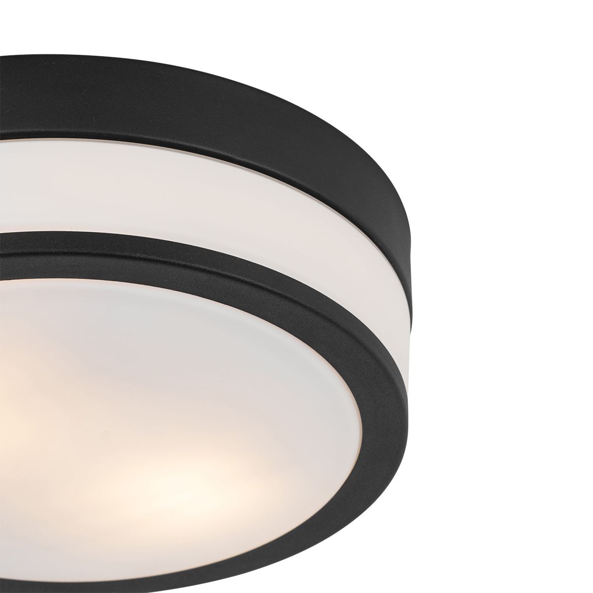Moderne plafondlamp zwart 28 cm IP44  - Flavi