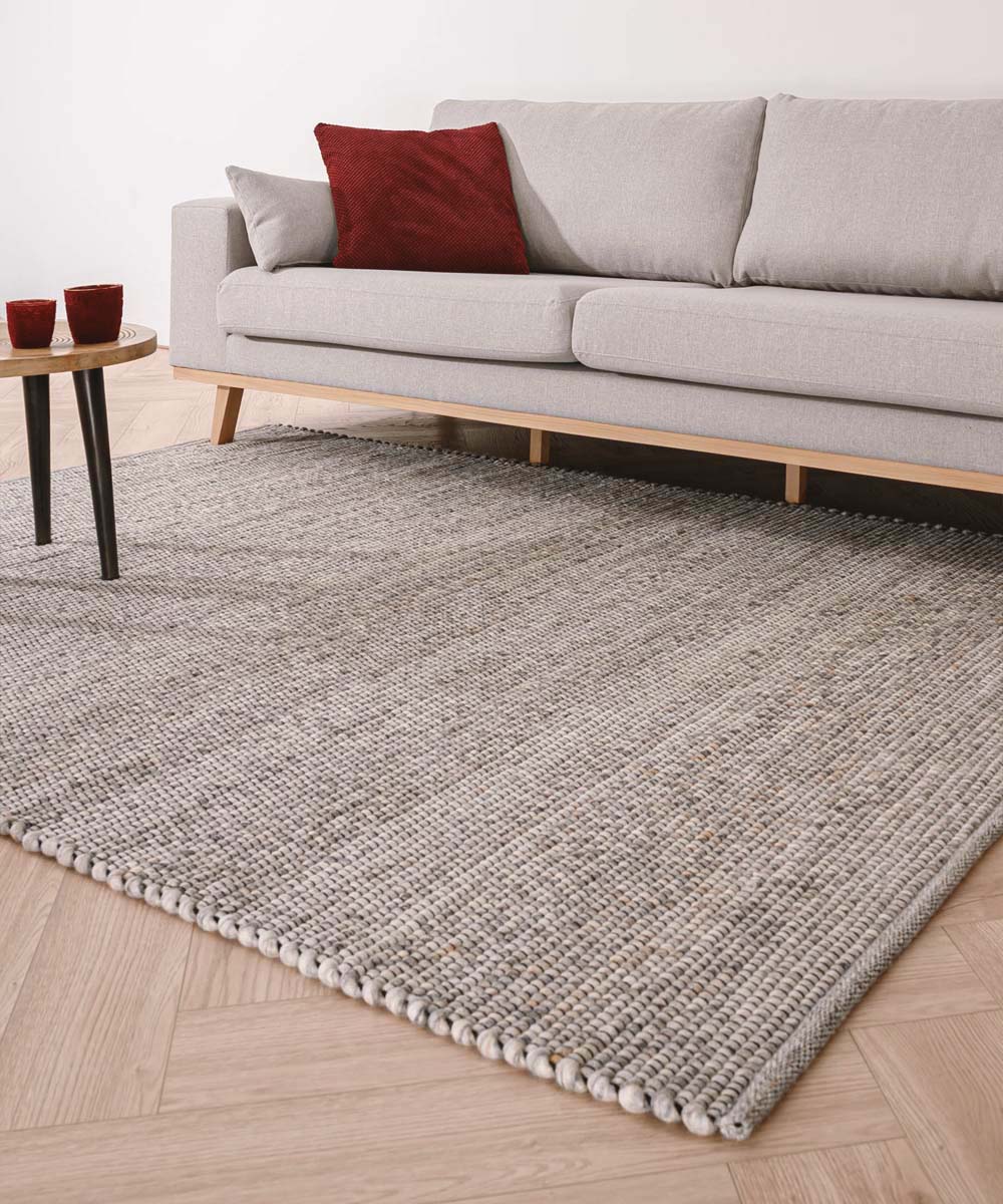 Nordic Weavers Wollen vloerkleed Lett - lichtgrijs - 160x230 cm