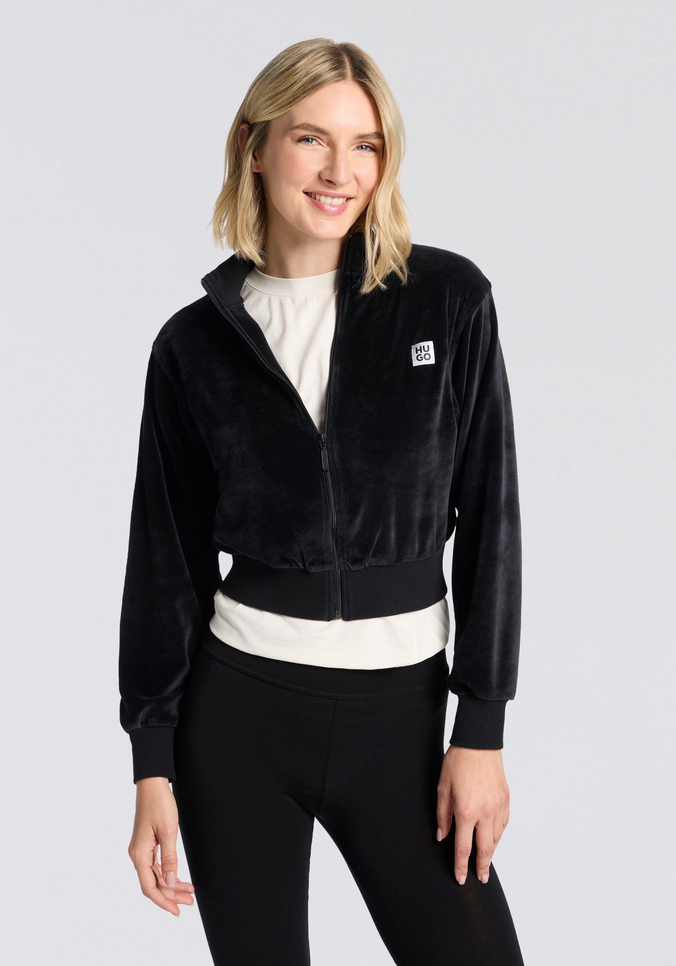 HUGO Underwear Sweatjacke »VELVET«, mit leichtem Glanz