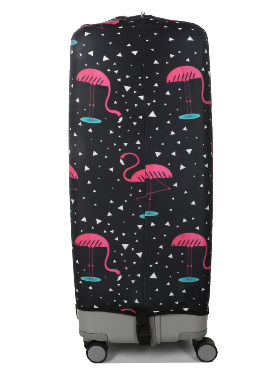 Housse de valise Periea Black with Pink Flamingos XL