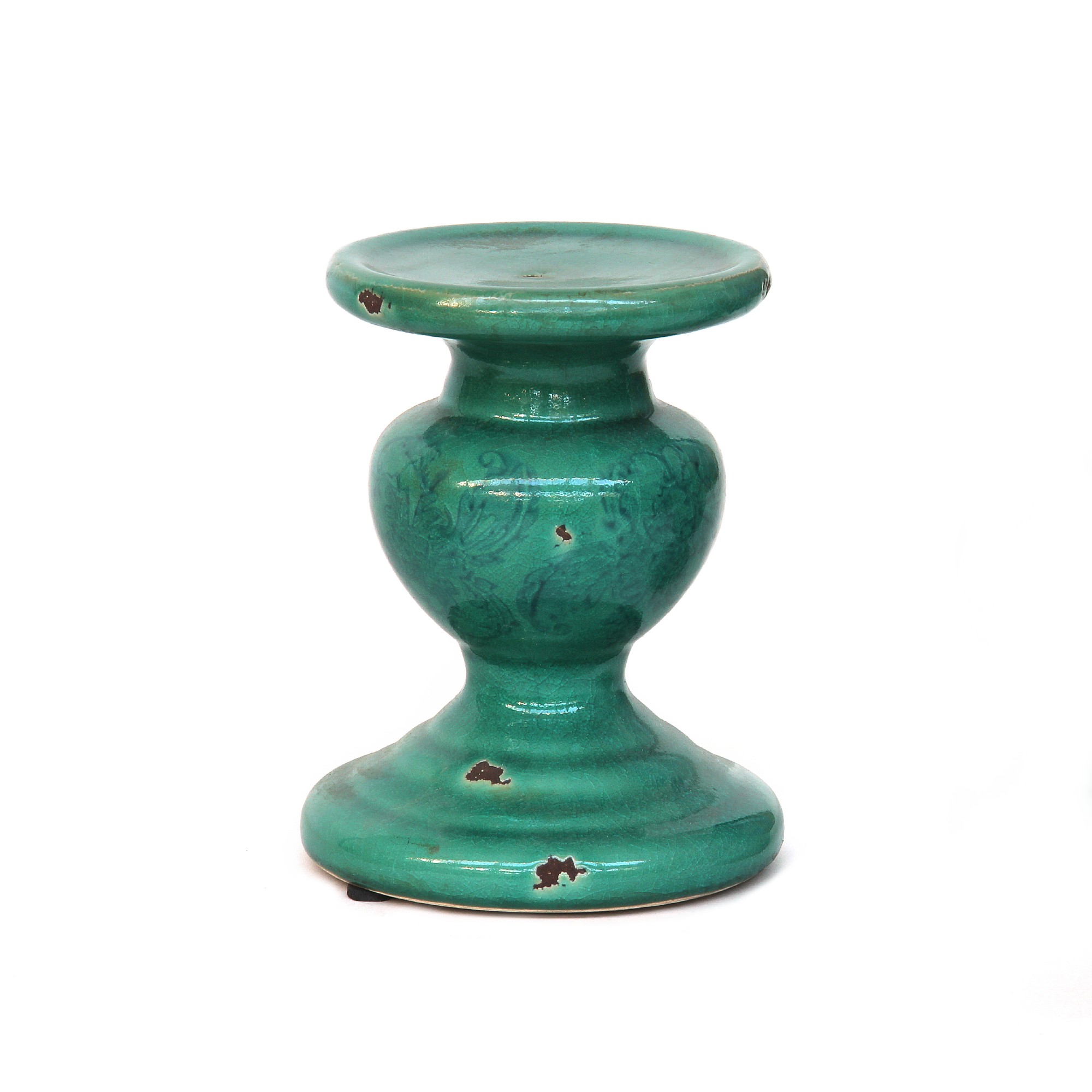 Keramik-Kerzenhalter, mintgrün, Ø 13 cm, H 18 cm von fischer's lagerhaus